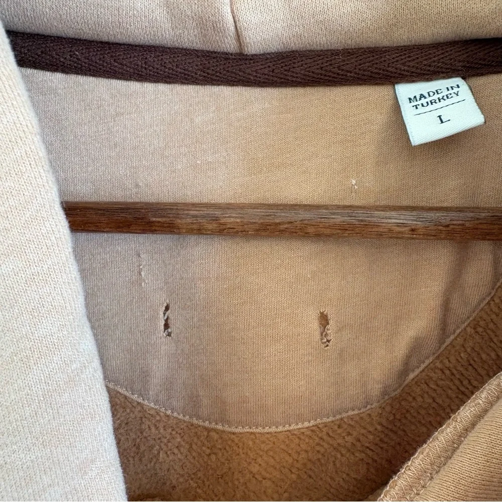 Wanakome Colorblock Hoodie in Tan, Blush Pink & Mint‎ - Large